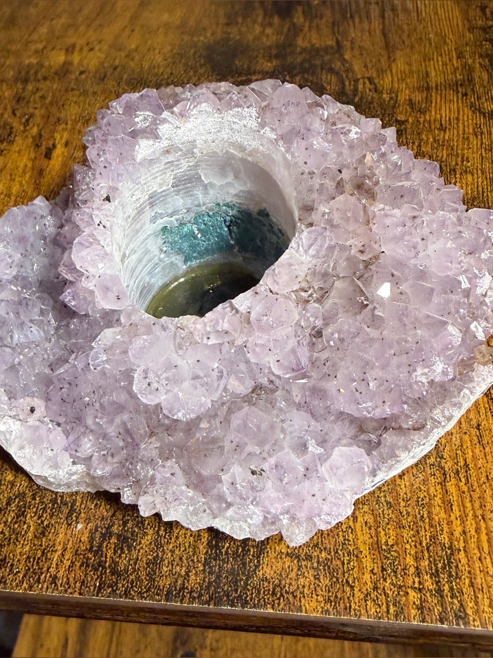 Amethyst Crystal Tea Light Holder - Lavender Home Accent